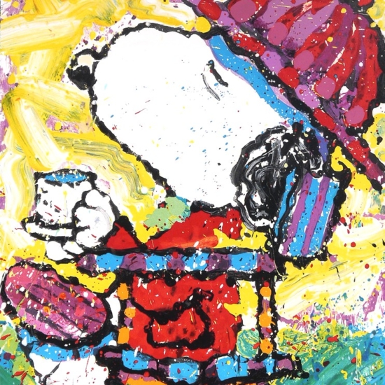 トム・エバハートの絵画作品　タイトルは、TEA AT THE BEL-AIR BEAGLE CLUB 3-00pm